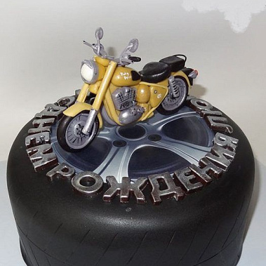 Торт жёлтый мотоцикл купить - омск.сладкоежкин.рф